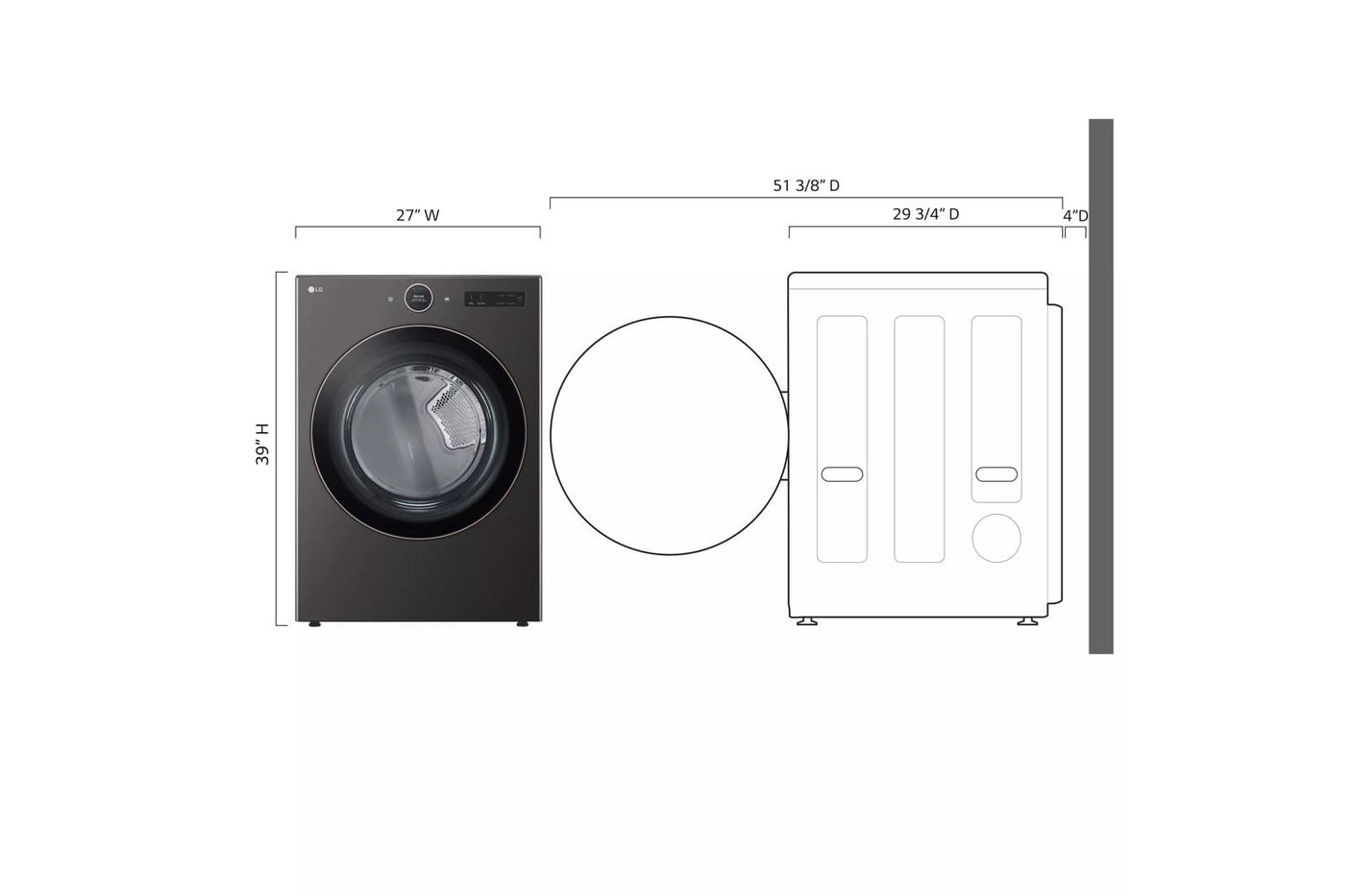 7.4 cu. ft. Smart Front Load Electric Dryer with AI Sensor Dry & TurboSteam™ Technology