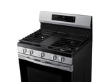 6.0 cu. ft. Smart Freestanding Gas Range with 18K BTU Dual Power Burner & Self Clean in Stainless Steel