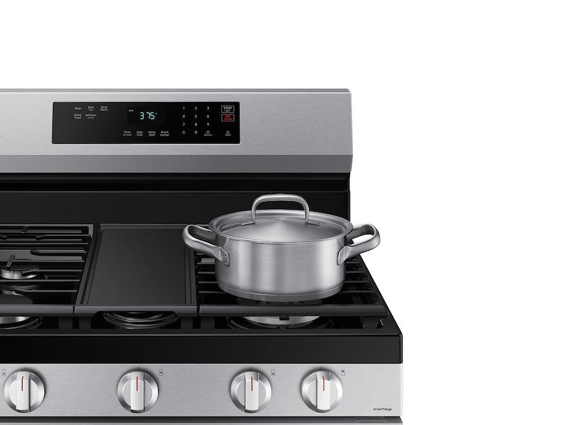 6.0 cu. ft. Smart Freestanding Gas Range with 18K BTU Dual Power Burner & Self Clean in Stainless Steel