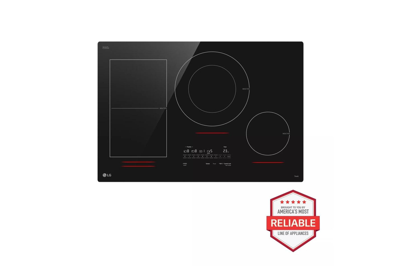 30" Induction Electric Cooktop with 4 burners - Black Ceramic