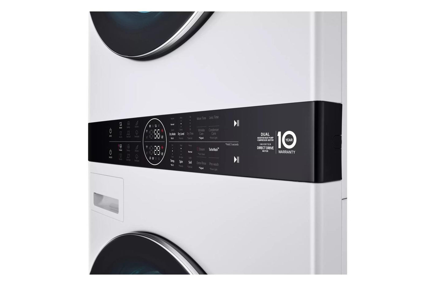 Single Unit LG WashTower™ with Center Control™ 5.0 cu. ft. Front Load Washer and 7.8 cu. ft. Electric Ventless Heat Pump Dryer