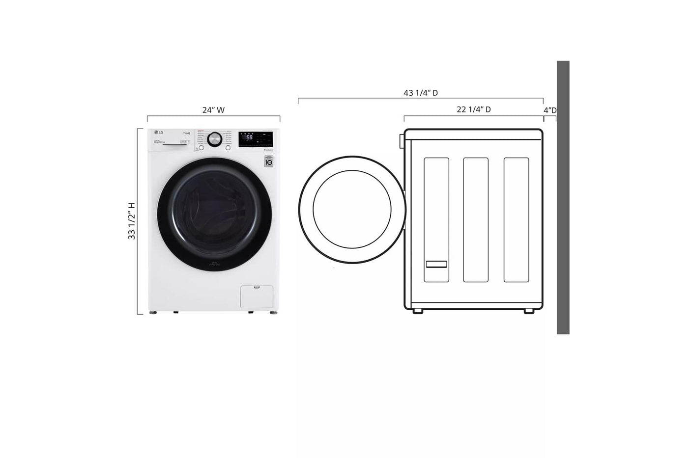 2.4 cu.ft. Smart wi-fi Enabled Compact Front Load Washer with Built-In Intelligence