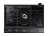 30" Smart Gas Cooktop with Illuminated Knobs in Black Stainless Steel