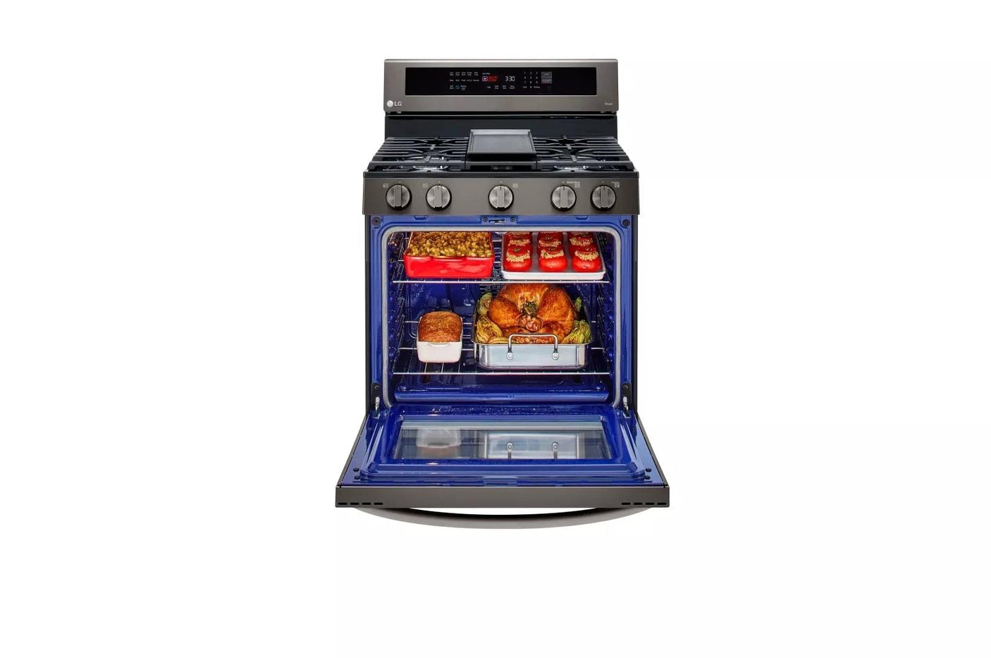 5.8 cu ft. Smart Wi-Fi Enabled True Convection InstaView® Gas Range with Air Fry