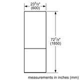 800 Series Free-standing fridge-freezer with freezer at bottom, glass door 23.5" White