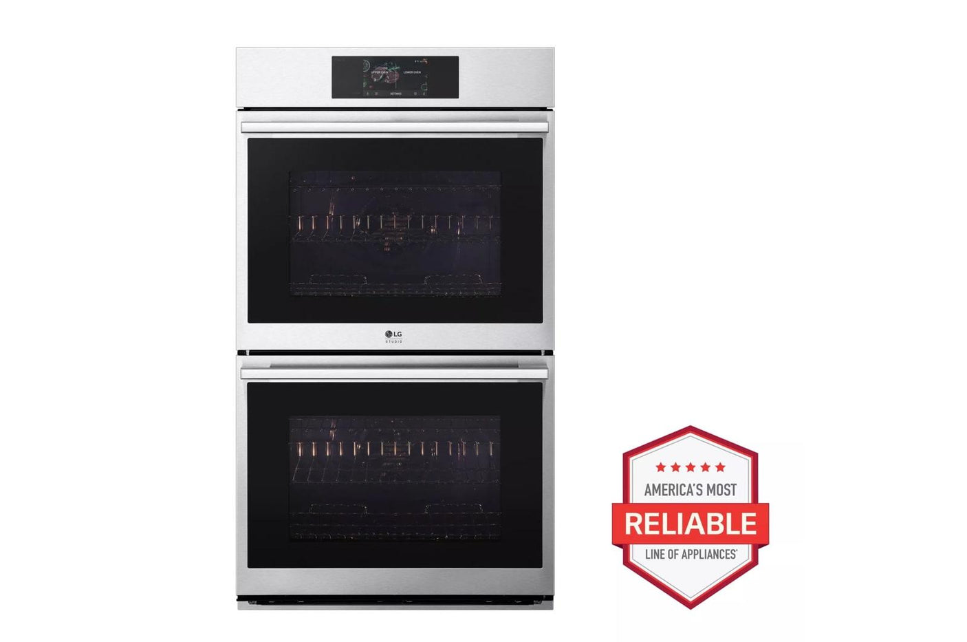 LG STUDIO 9.4 cu. ft. Smart InstaView® Electric Double Built-In Wall Oven with Air Fry & Steam Sous Vide