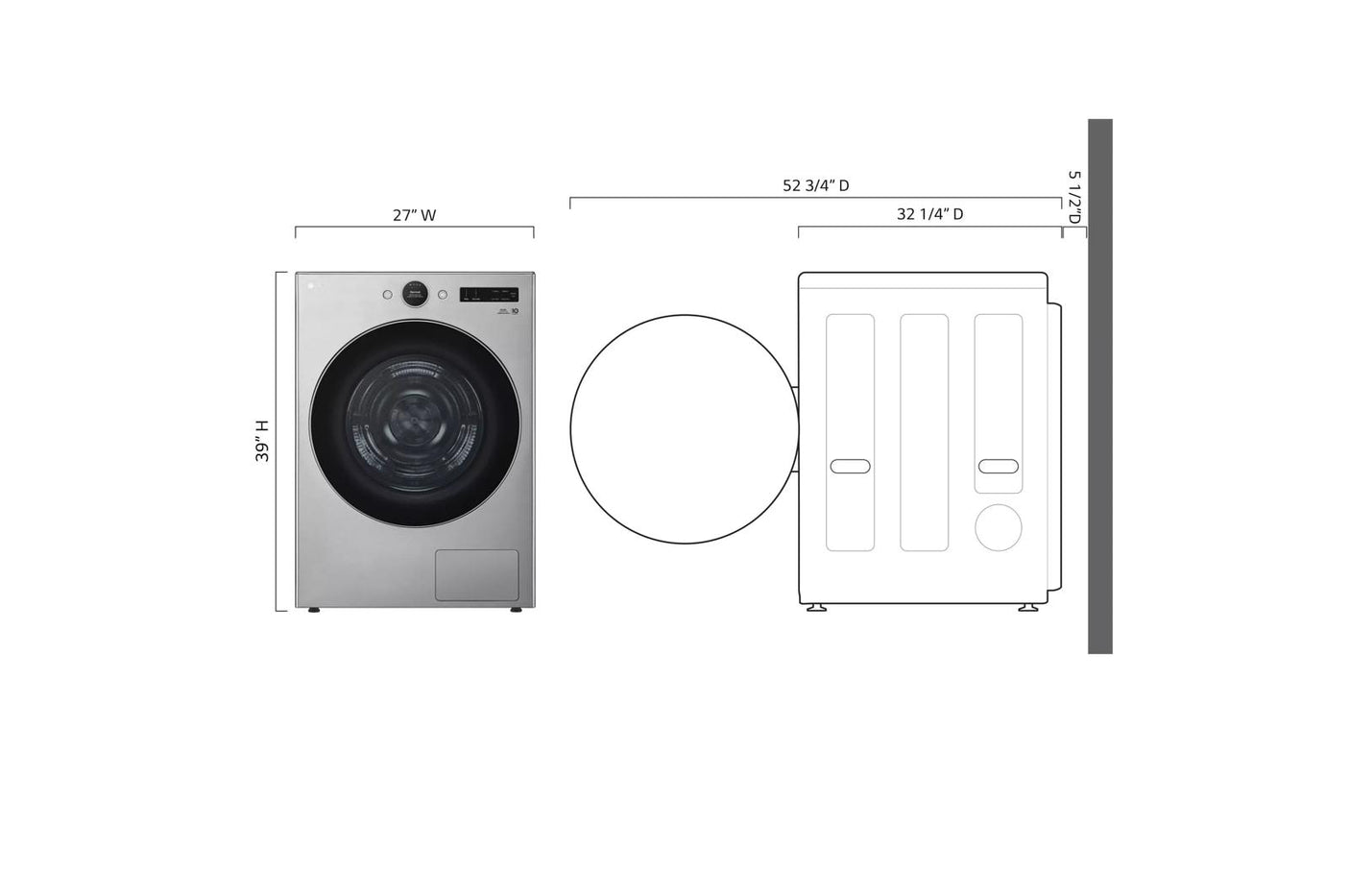 7.8 cu. ft. Mega Capacity Smart Front Load Dryer with Dual Inverter HeatPump™ Technology and Inverter Direct Drive Motor System