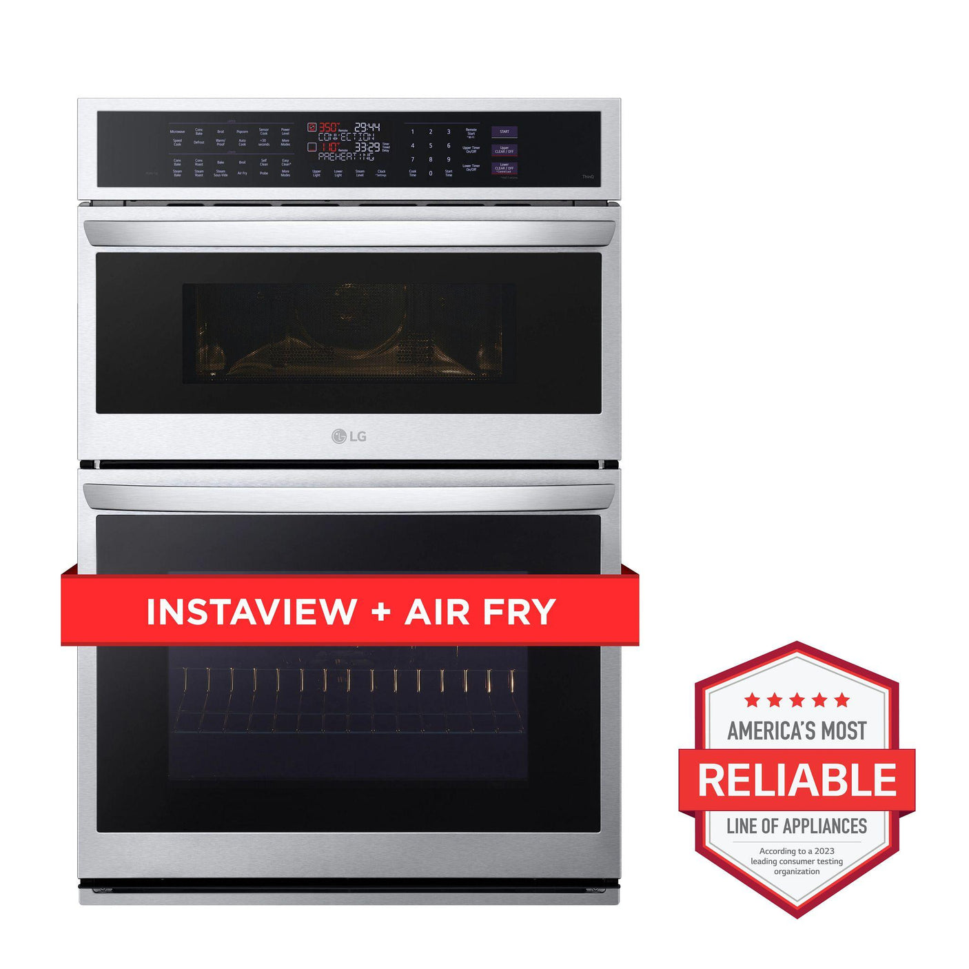 1.7/4.7 cu. ft. Smart Combination Wall Oven with InstaView®, True Convection, Air Fry, and Steam Sous Vide