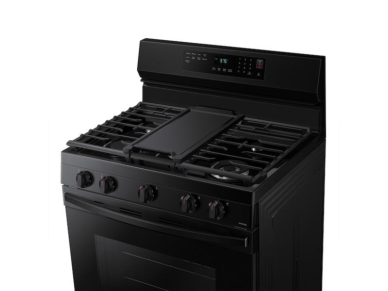 6.0 cu. ft. Smart Freestanding Gas Range with Integrated Griddle in Black