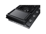 36" Smart Gas Cooktop with Illuminated Knobs in Black Stainless Steel