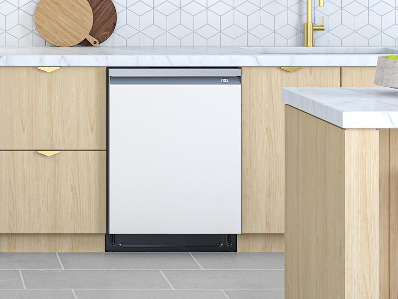 Bespoke AutoRelease Smart 42dBA Dishwasher with StormWash+™ and Smart Dry in White Glass