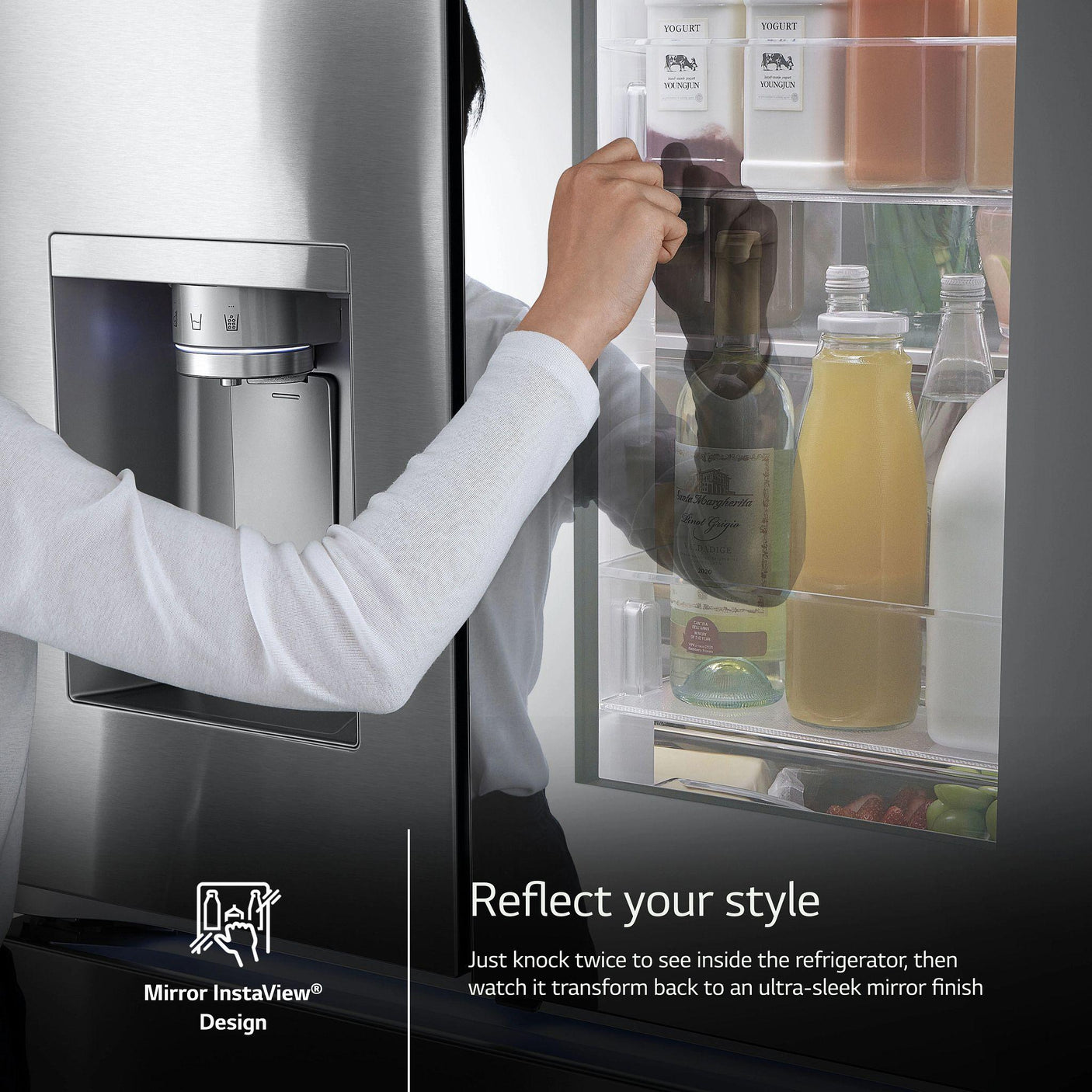 31 cu. ft. Smart Standard-Depth MAX™ French Door Refrigerator with Four Types of Ice and Mirror InstaView®