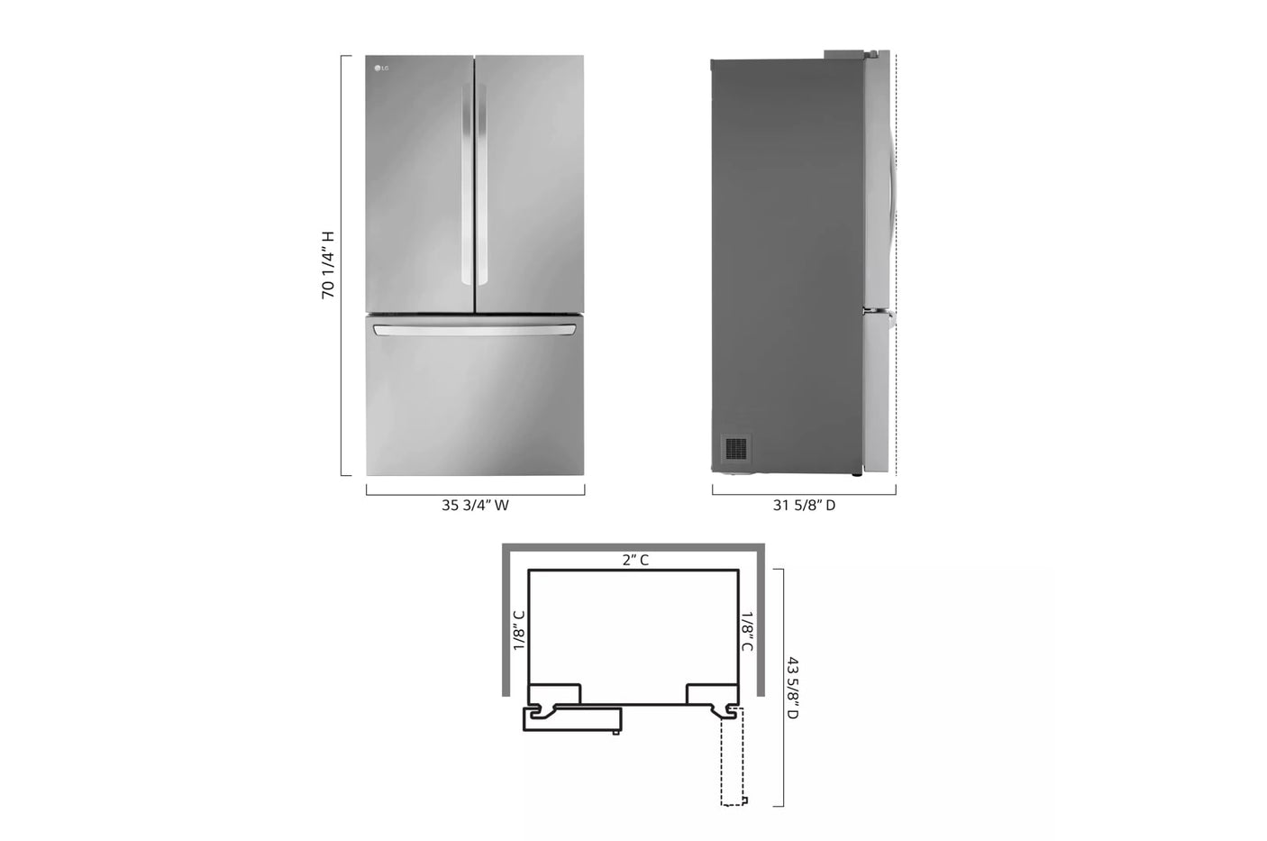 27 cu. ft. Smart Counter-Depth MAX™ French Door Refrigerator