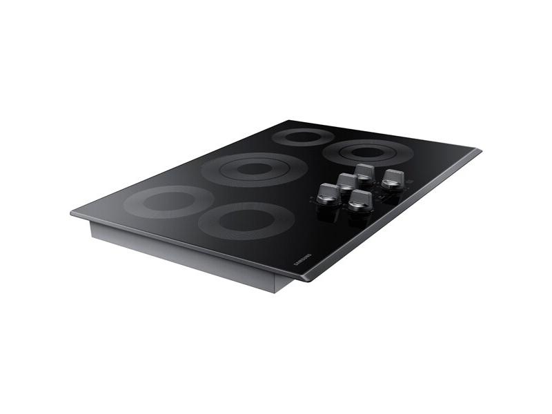 30" Smart Electric Cooktop in Black Stainless Steel