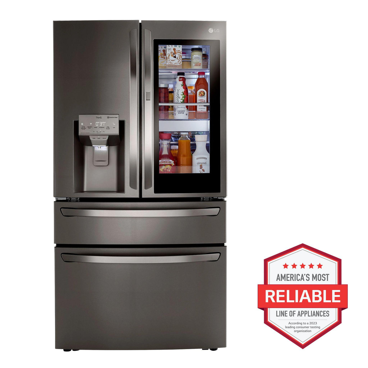 23 cu. ft. Smart InstaView™ Door-in-Door® Counter-Depth Refrigerator with Craft Ice™