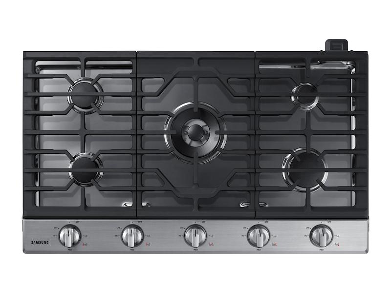 36" Smart Gas Cooktop with Illuminated Knobs in Stainless Steel