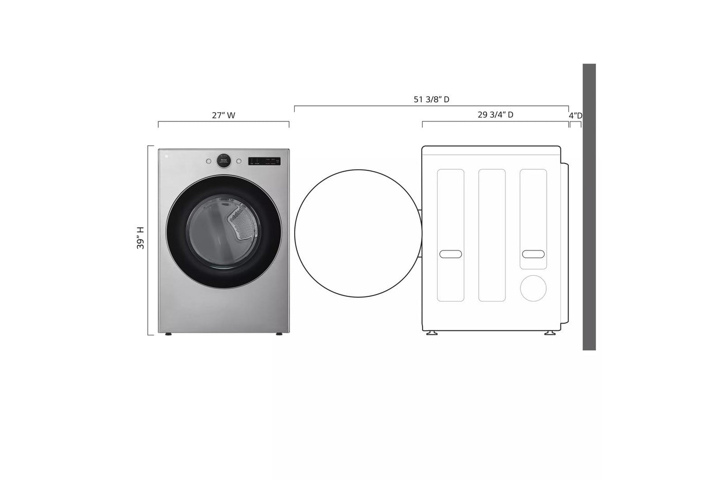 7.4 cu. ft. Ultra Large Capacity Smart Front Load Gas Dryer with Sensor Dry & Steam Technology