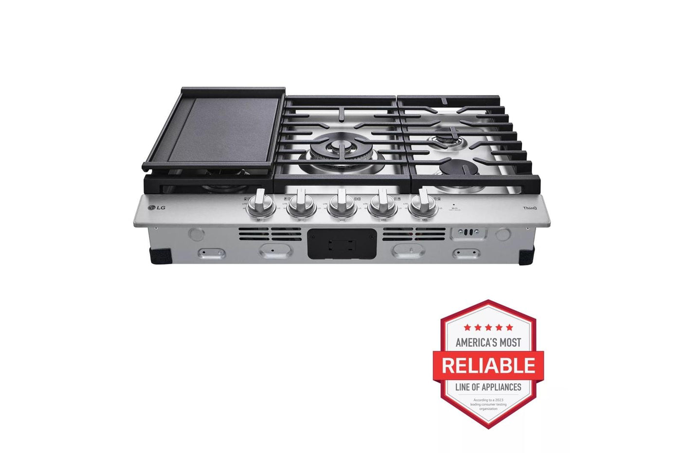 30" Smart Gas Cooktop with UltraHeat™ 22K BTU Dual Burner and LED Knobs