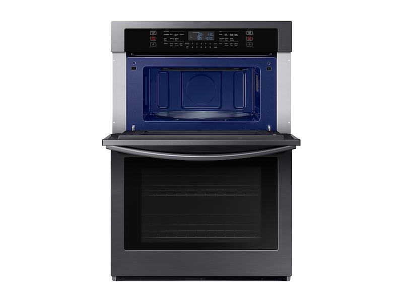 30" Smart Electric Wall Oven with Microwave Combination in Black Stainless Steel