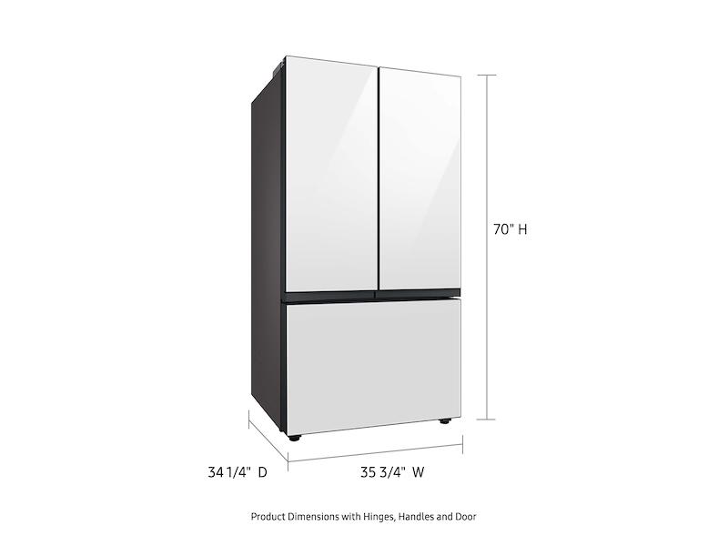 Bespoke 3-Door French Door Refrigerator (30 cu. ft.) with Beverage Center™ in White Glass