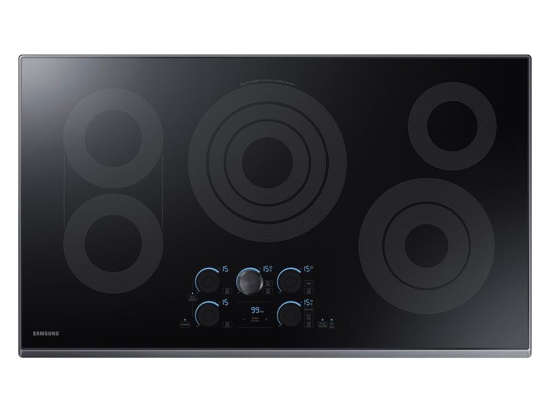 36" Smart Electric Cooktop with Sync Elements in Black Stainless Steel