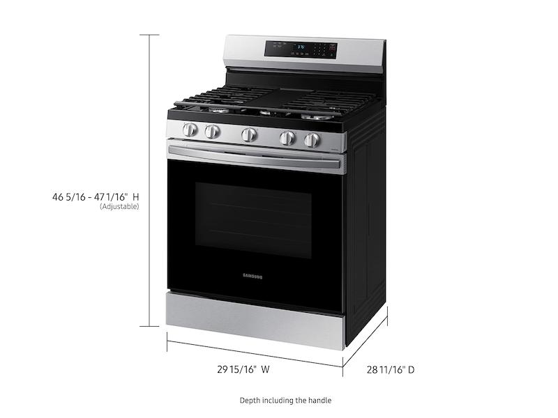 6.0 cu. ft. Smart Freestanding Gas Range with 18K BTU Dual Power Burner & Self Clean in Stainless Steel