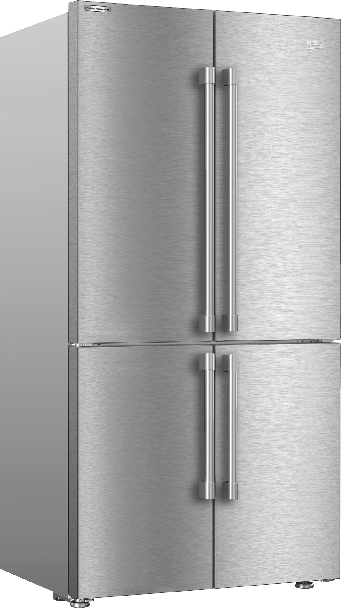 36" French Four-Door Stainless Steel Refrigerator with auto Ice Maker, Water Dispenser