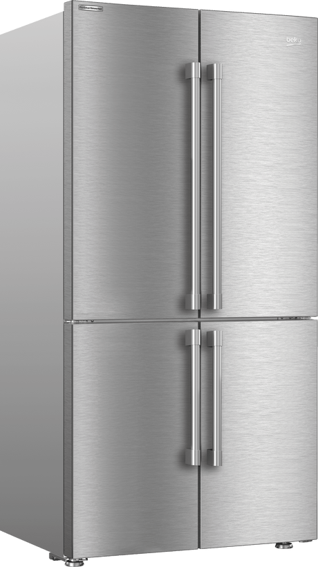 36" French Four-Door Stainless Steel Refrigerator with auto Ice Maker, Water Dispenser