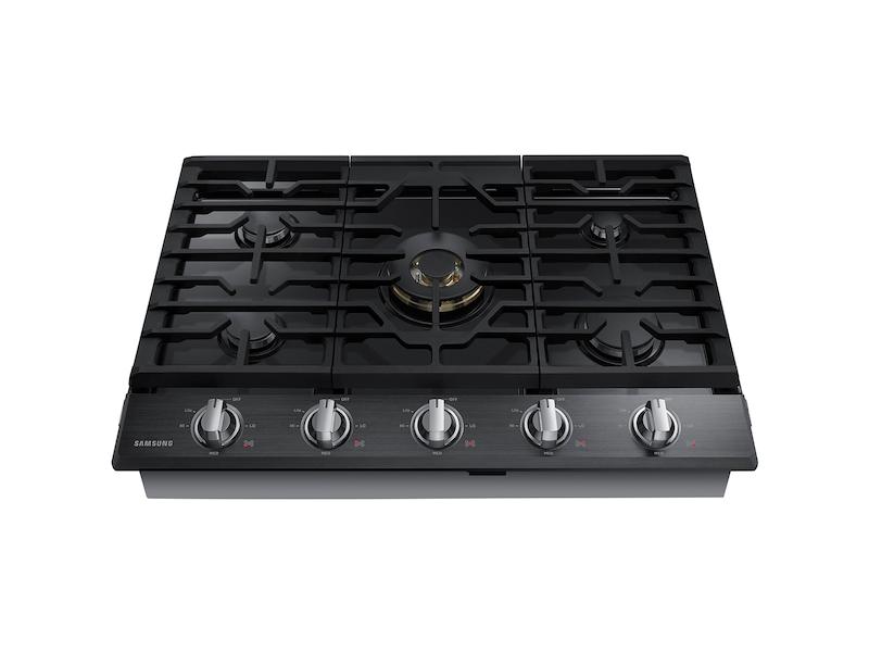 36" Smart Gas Cooktop with 22K BTU Dual Power Burner in Black Stainless Steel