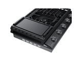 30" Smart Gas Cooktop with Illuminated Knobs in Black Stainless Steel