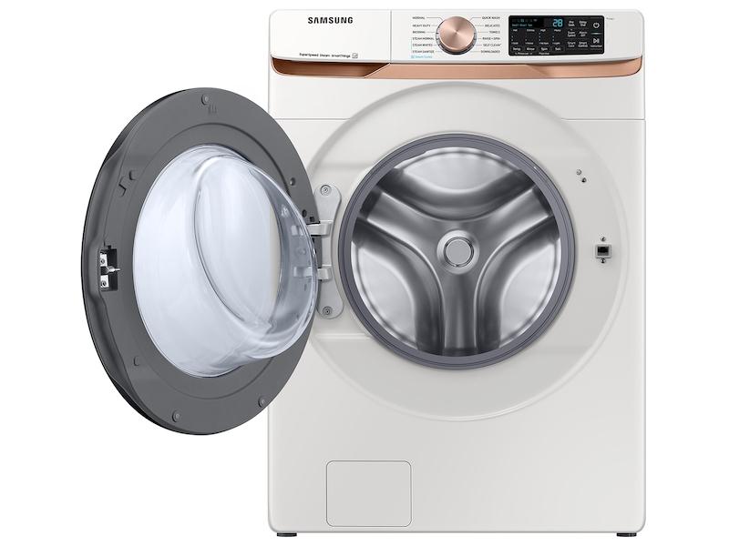 5.0 cu. ft. Extra Large Capacity Smart Front Load Washer with Super Speed Wash and Steam in Ivory