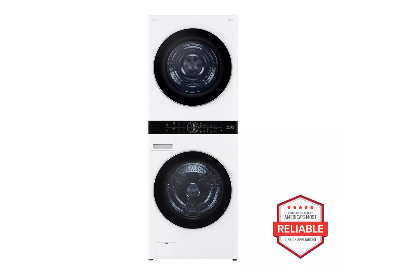 Single Unit LG WashTower™ with Center Control™ 5.0 cu. ft. Front Load Washer and 7.8 cu. ft. Electric Ventless Heat Pump Dryer