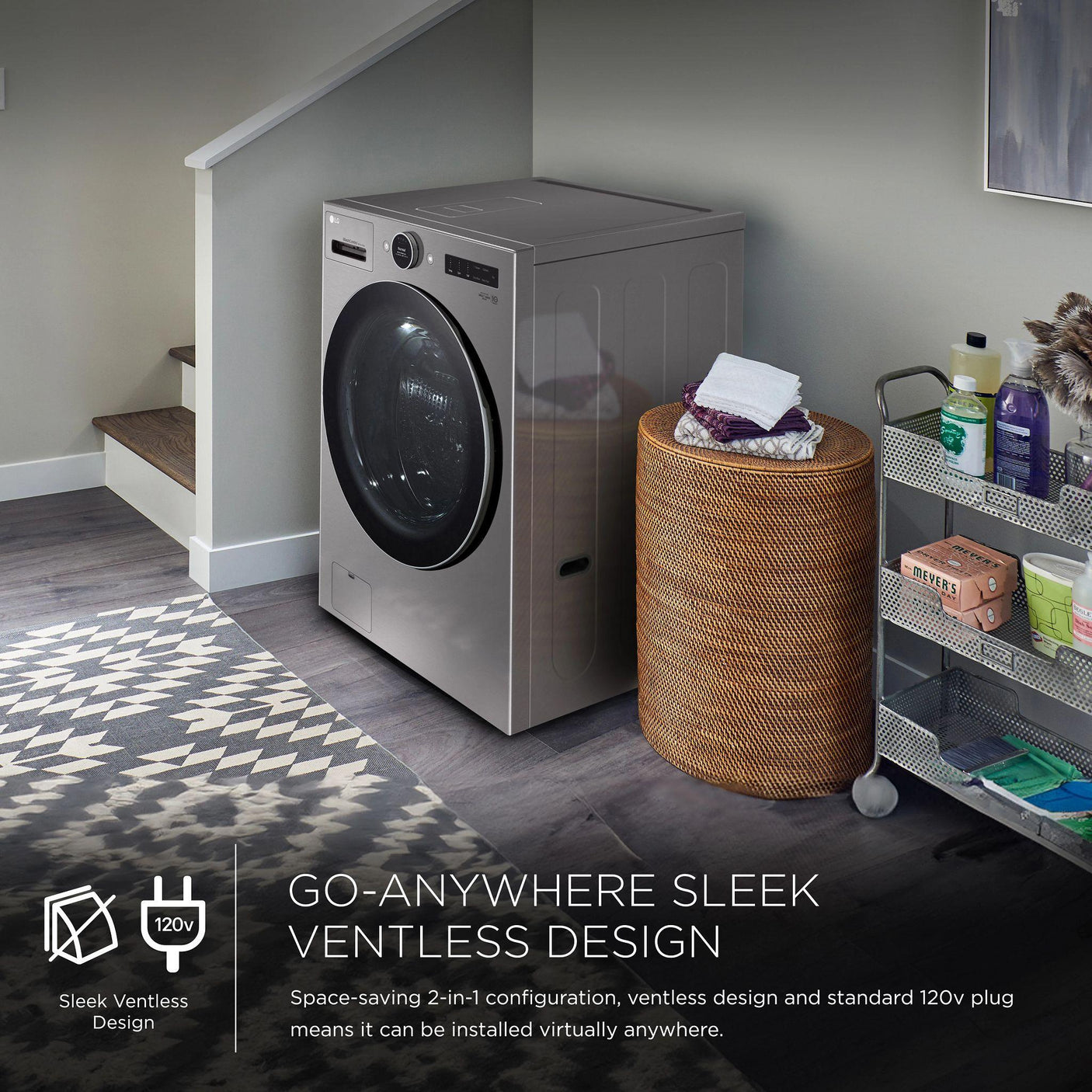 Ventless Washer/Dryer Combo LG WashCombo™ All-in-One 5.0 cu. ft. Mega Capacity with Inverter HeatPump™ Technology and Direct Drive Motor