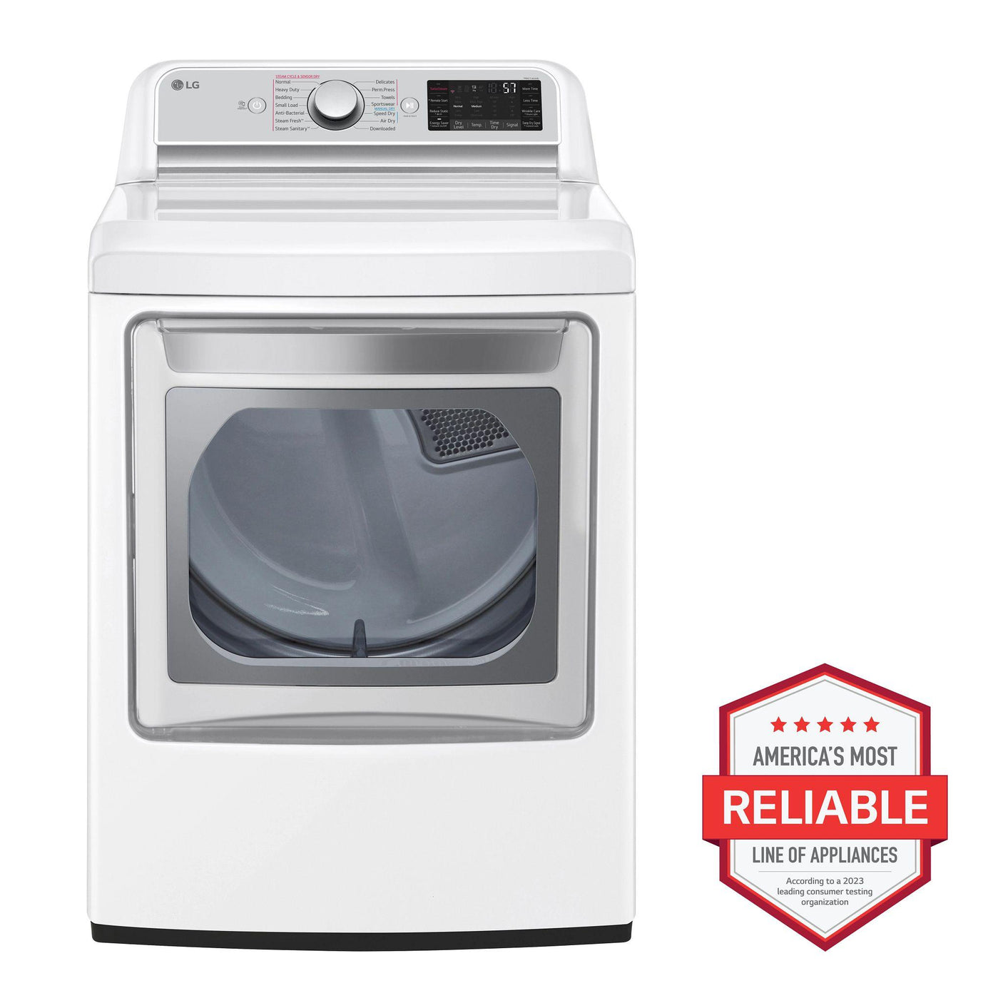 7.3 cu. ft. Ultra Large Capacity Smart wi-fi Enabled Rear Control Electric Dryer with TurboSteam™