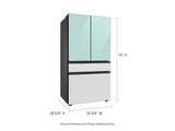 Bespoke 4-Door French Door Refrigerator (23 cu. ft.) with Beverage Center™ in Morning Blue Glass Top Panels and White Glass Middle and Bottom Panels