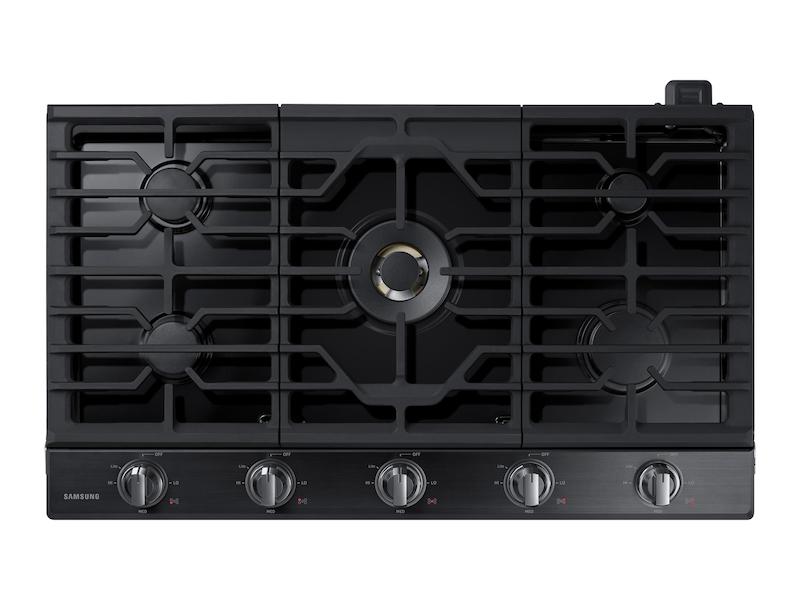 36" Smart Gas Cooktop with 22K BTU Dual Power Burner in Black Stainless Steel