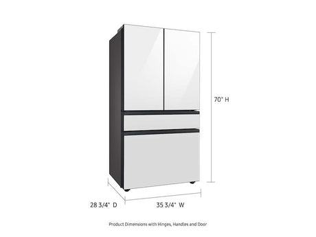 Bespoke 4-Door French Door Refrigerator (23 cu. ft.) with AutoFill Water Pitcher in White Glass