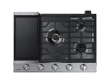 30" Smart Gas Cooktop with 22K BTU Dual Power Burner in Stainless Steel