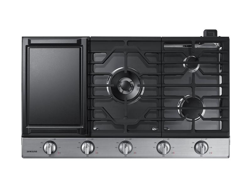 36" Smart Gas Cooktop with Illuminated Knobs in Stainless Steel