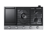 36" Smart Gas Cooktop with Illuminated Knobs in Stainless Steel